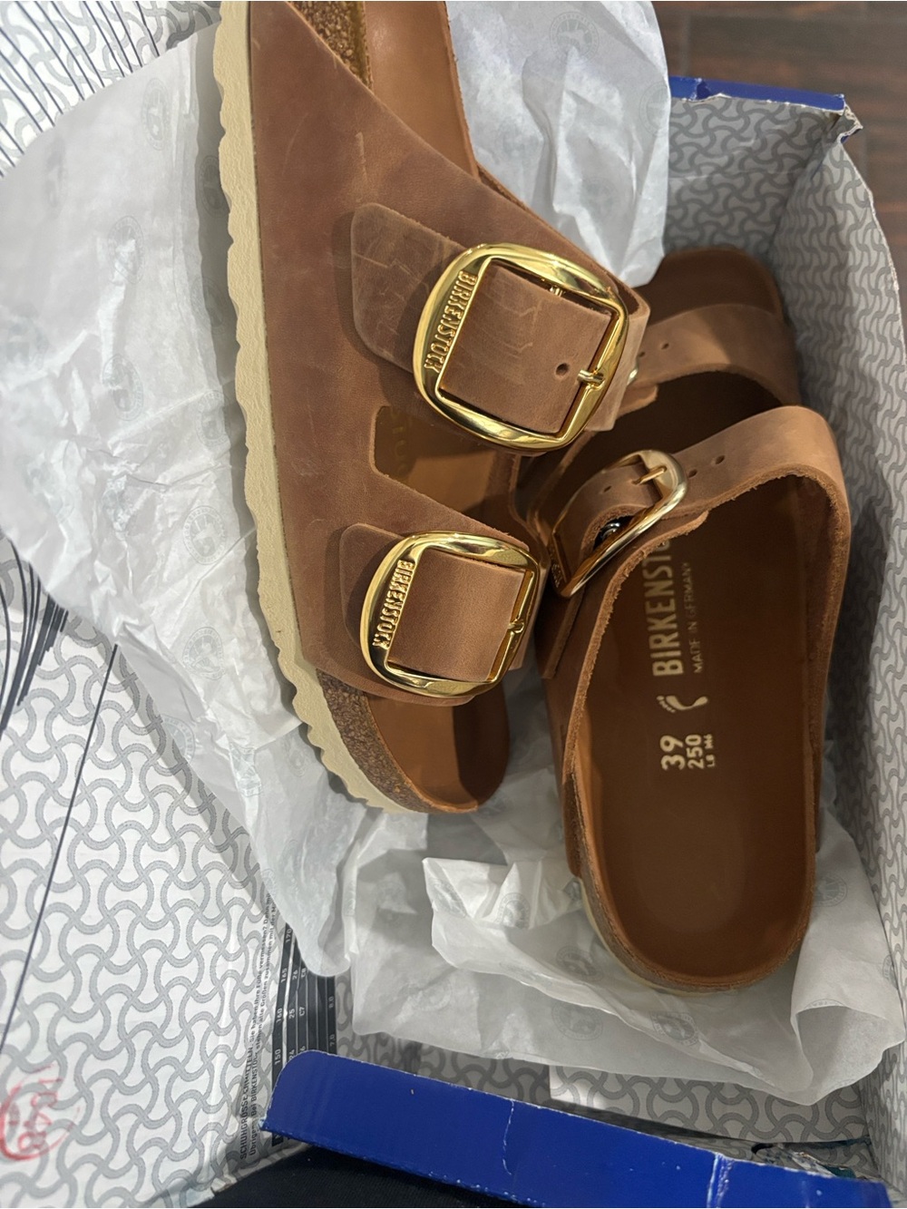Birkenstock BIG Buckle Sandals with Gold Buckles - Picture 2 of 8